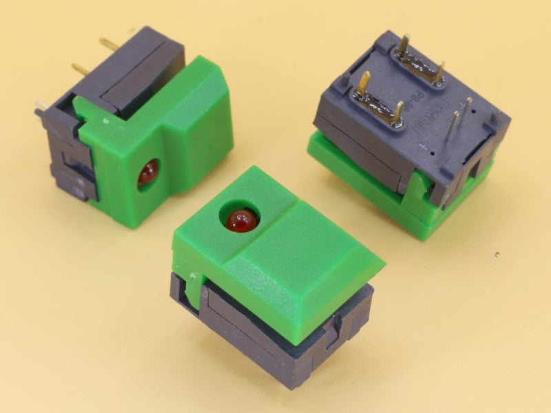 Key Switch 17x12.5mm Green with LED Light