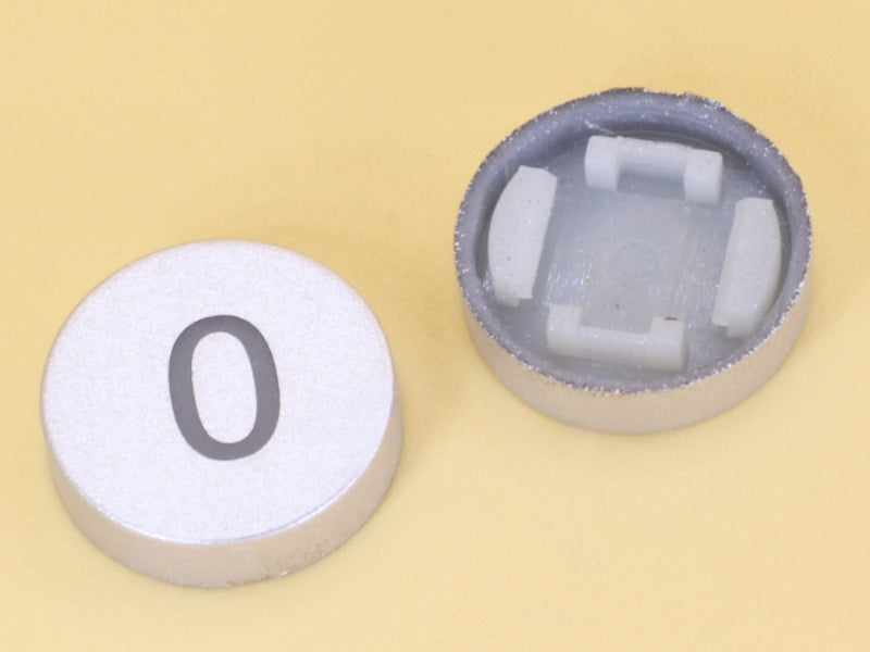 Number 0 Silver Cap R10 for Switch 6x6x7.2H LED