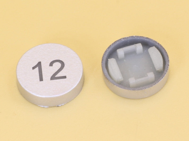 Number 12 Silver Cap R10 for Switch 6x6x7.2H LED