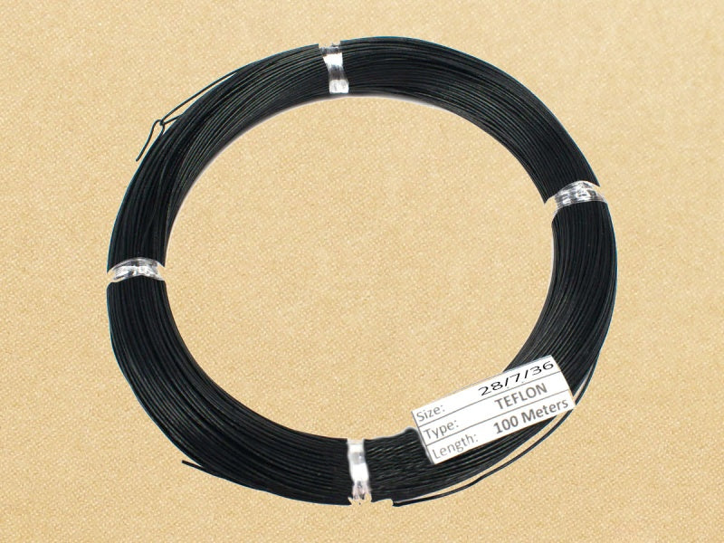 Black 28 AWG 28/7/36 Multi-Strand PTFE Teflon - Silver Plated Copper wire Reel of 92 meters
