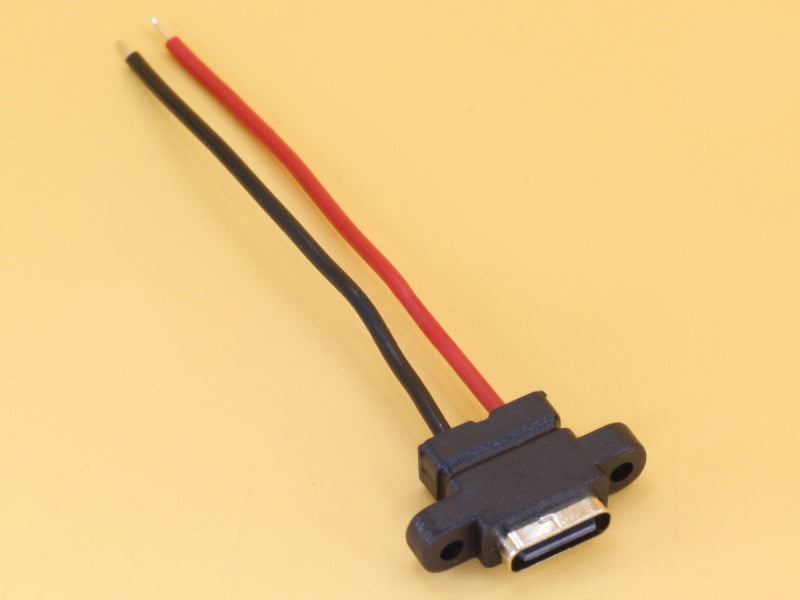 USB Type-C 2 wire vertical panel mount for power only