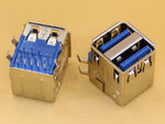 USB A-Type 3.0 Female Dual Port PCB Right Angle