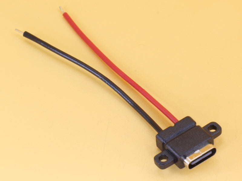 USB Type-C 2 wire horizontal panel mount for power only
