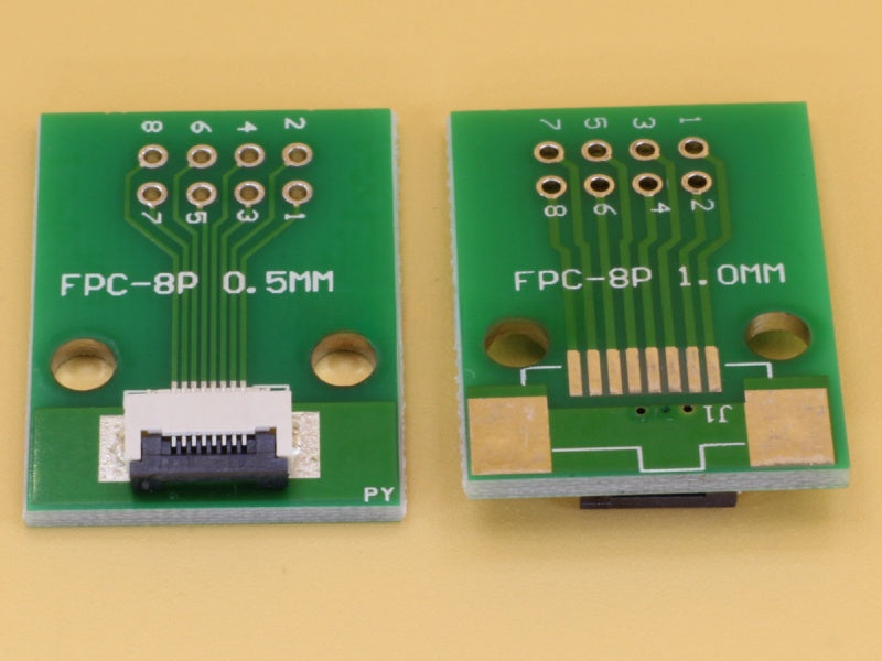8 Pin PCB with 0.5mm FFC Connector Soldered
