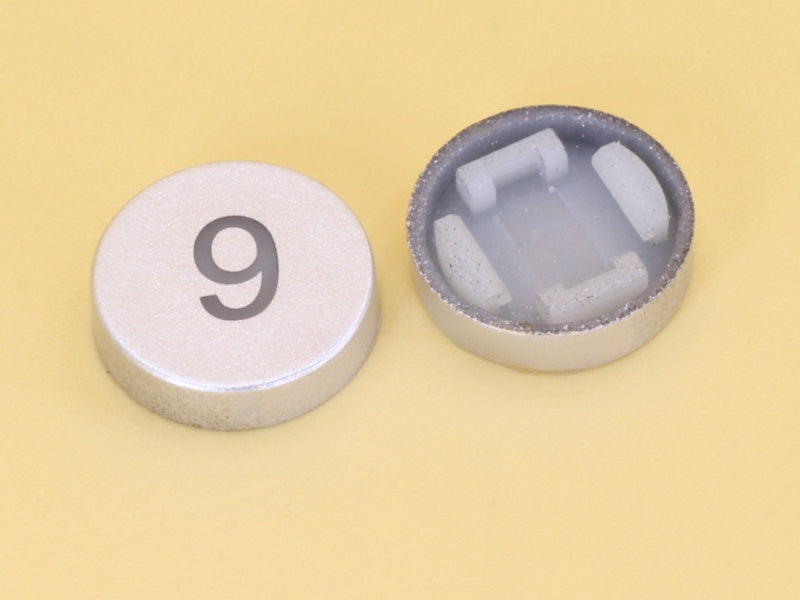 Number 9 Silver Cap R10 for Switch 6x6x7.2H LED