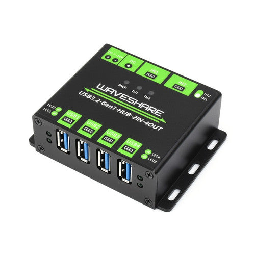 Industrial Grade USB HUB, 4 USB 3.2 Ports Switchable Dual Hosts