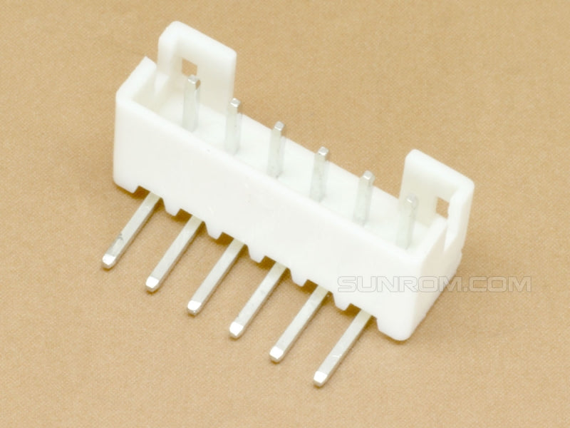 6 pin JST PH 2.0mm Through Hole Header Horizontal Right Angle Side Entry