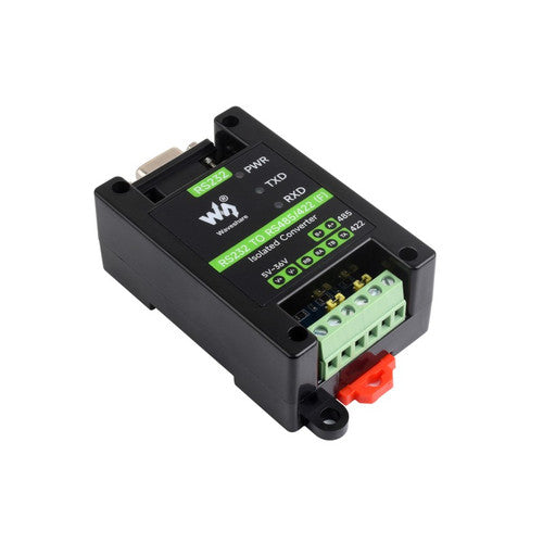 RS232 DB9 Female To RS485/422 Converter, Active Digital isolated, Onboard SP3232EEN and SP485EEN Chips, Wall-Mount And Rail-Mount Support