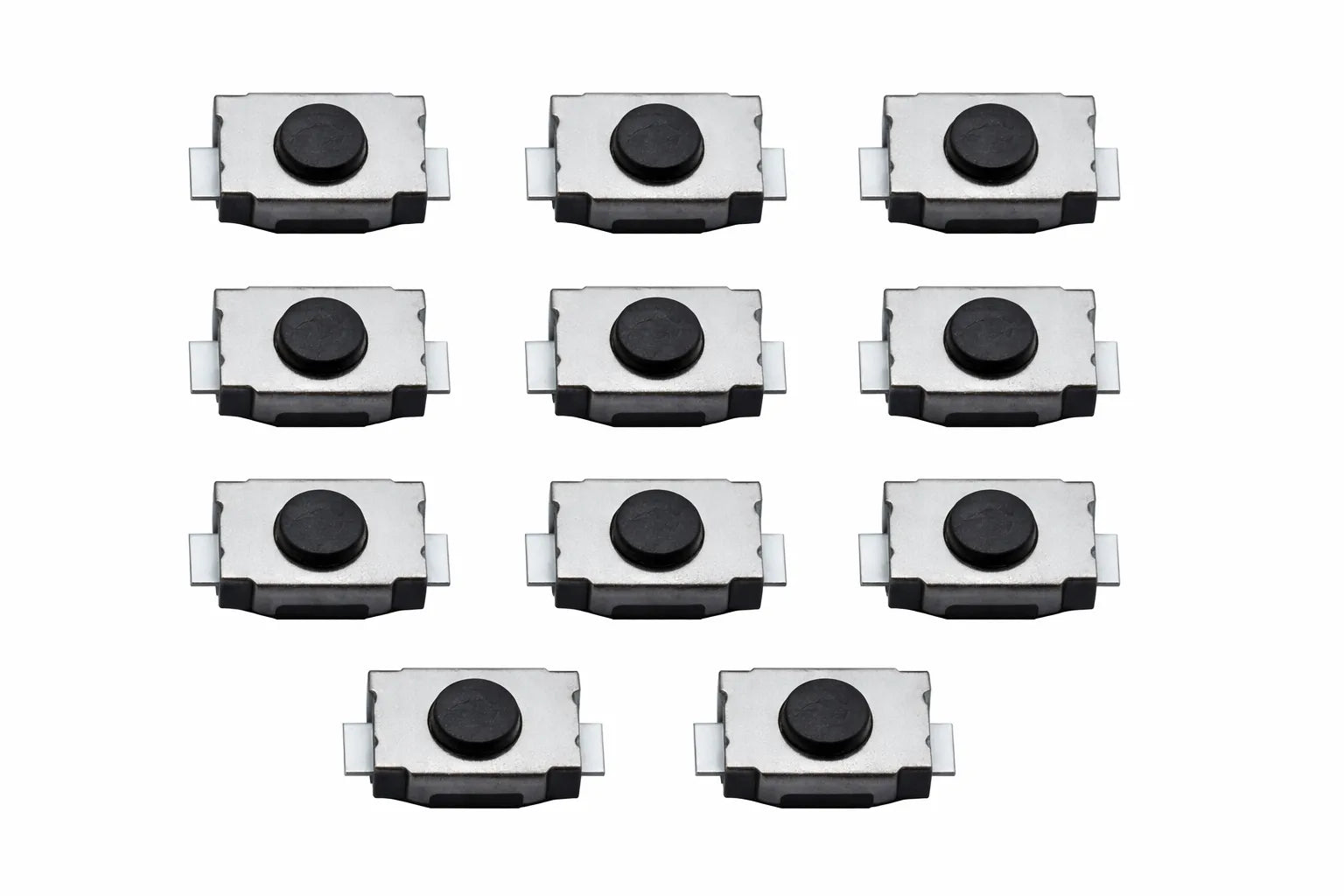 2 Pin 3x4x2mm Round Button SPST Straight Tactile Switch SMD (Pack of 10)