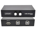 2 Port USB 2.0 Selector Switch Sharing Switcher Adapter Hub for Sharing 1 USB Device