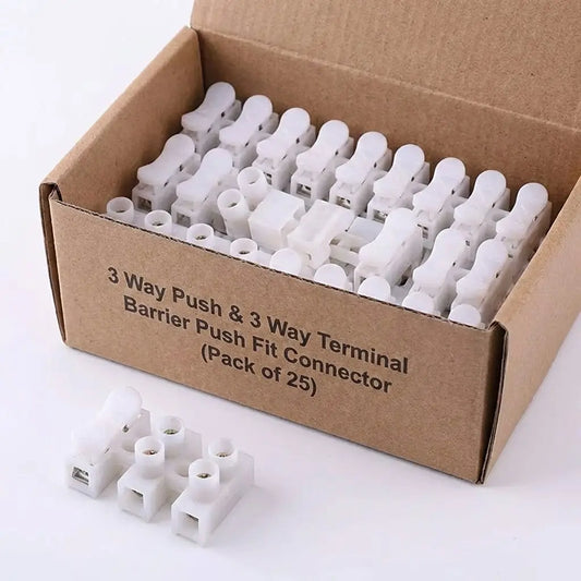 3 Way Push & 3 Way Terminal Barrier Push Fit Connector