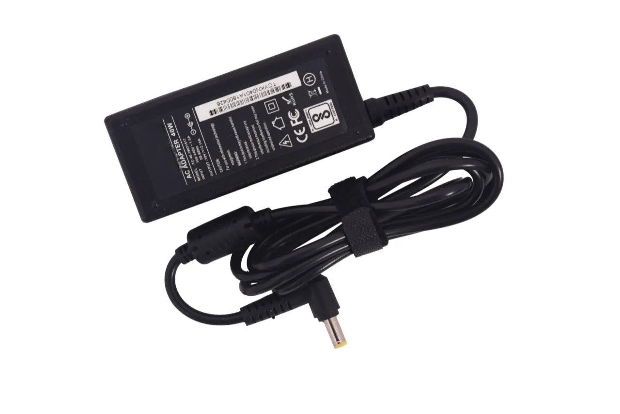 40W Laptop Adapter Compatible for Acer Aspire One 531, 1225, D255, ZG5 Series (19V, 2.15A) (Power Cord Included)
