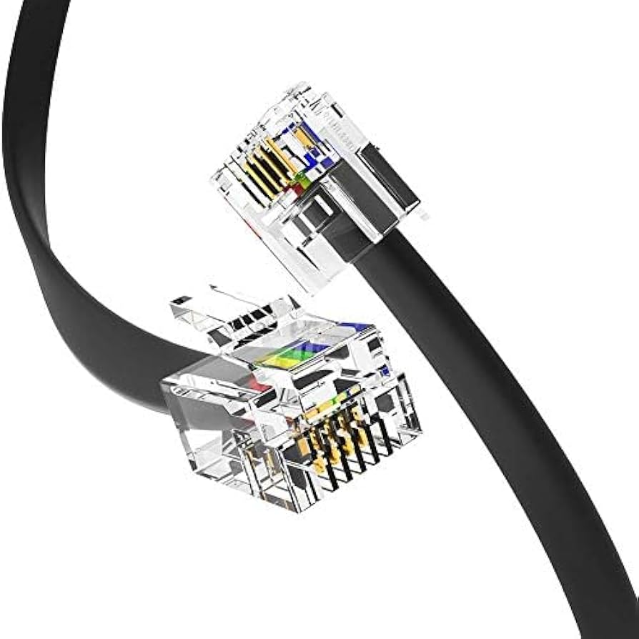 RJ11 Telephone Line Cable For Modem 5 Meter Black