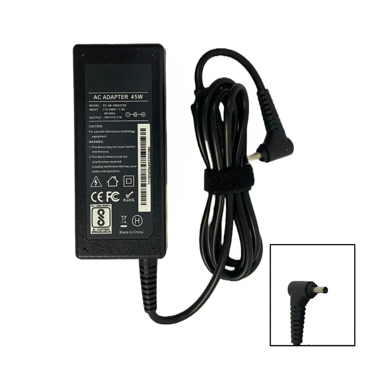 45W Laptop Adapter Compatible for Asus R540 X200C,Vivobook F201E, S200E ZenBook UX31A (19V, 2.37A) (Power Cord Included)