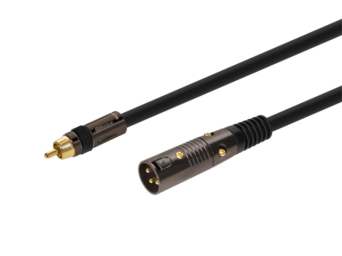 3 Pin XLR Male to RCA Male 16AWG Cable 1.5 Meter