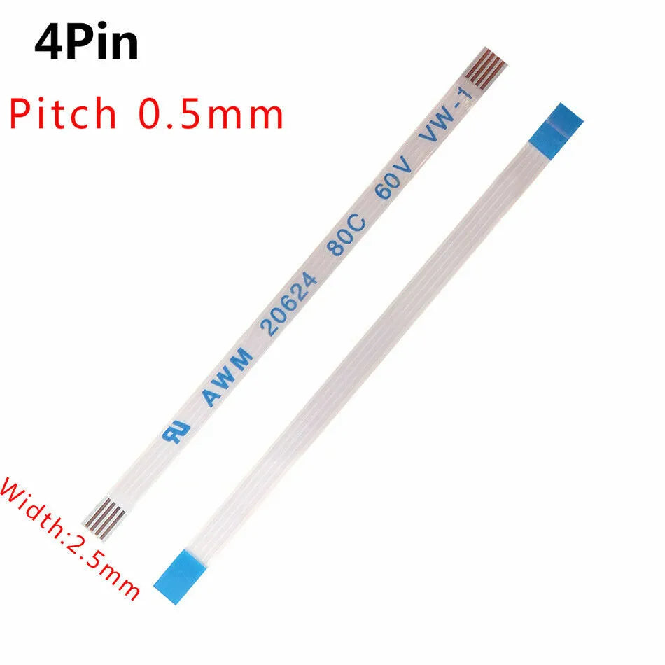 4 Pin 0.5mm Pitch 250mm Reverse Side Connection FFC Ribbon Flexible Flat Cable