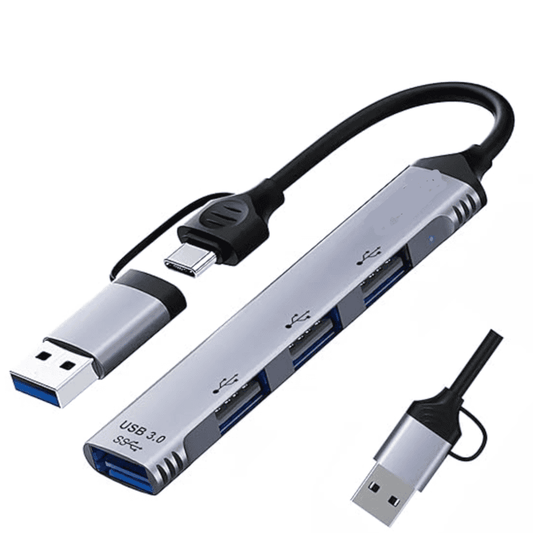 4 Port USB Hub with USB 3.1 Type-C & USB 3.0 Combo Plug