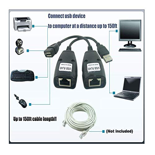 USB to RJ45 Cat5/5e/6 Extender Adapter (upto 150Ft distance)