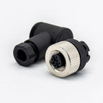 M12 Connector 4 pin Field Female Socket Right Angle Plastic Screw Locking Circular Sensor A- Coded Connectors for Cable Assembly