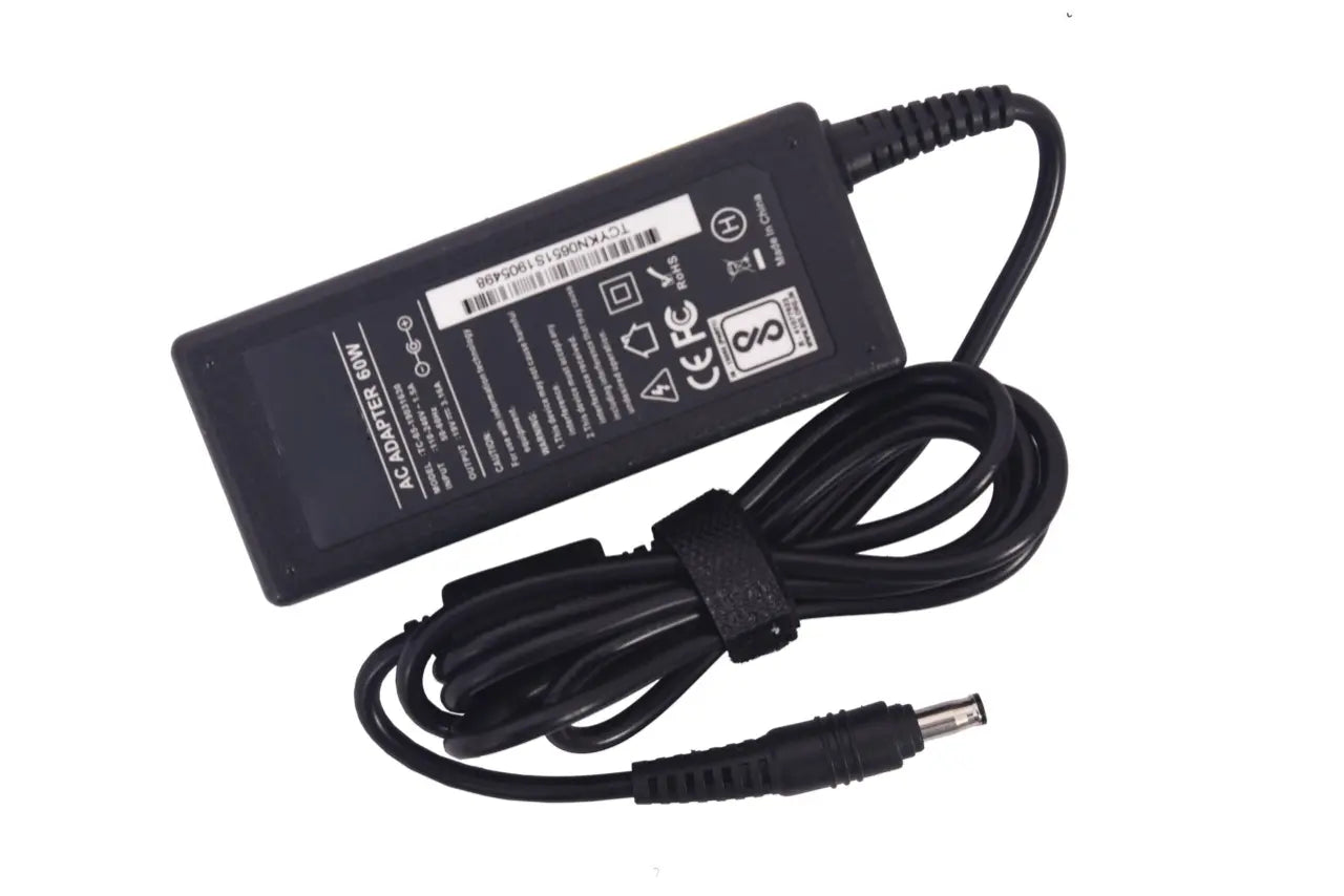 60W Laptop Adapter Compatible for Samsung R519, R719, NP270E5E Series (19V, 3.16A) (Power Cord Included)