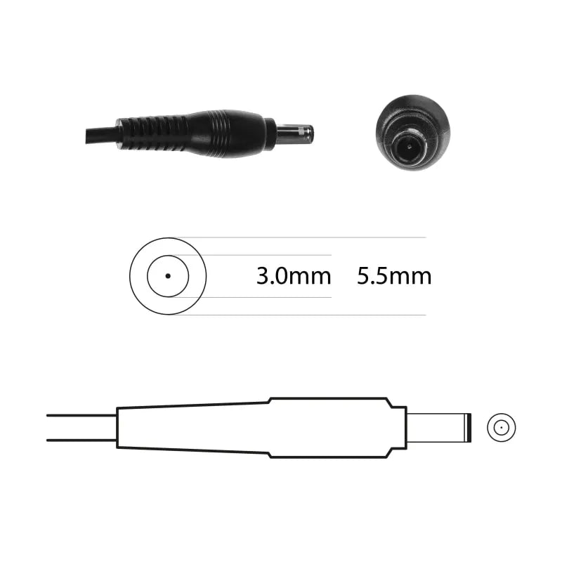 60W Laptop Adapter Compatible for Samsung R519, R719, NP270E5E Series (19V, 3.16A) (Power Cord Included)