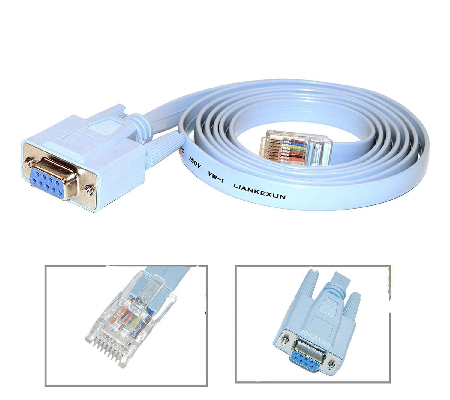 RJ45 to RS232 COOSO DB9 9-Pin Serial Port Female to RJ45 Female Console
