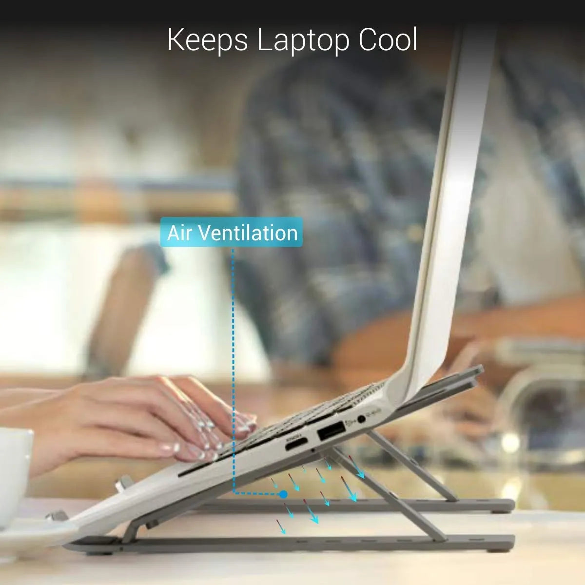 Foldable Height Adjustable Metal Frame Laptop Stand