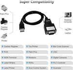 USB To RS232 DB9 Female Serial Adapter Cable For Windows 10 8 7 Mac Linux Modem (WR-232-Y10)