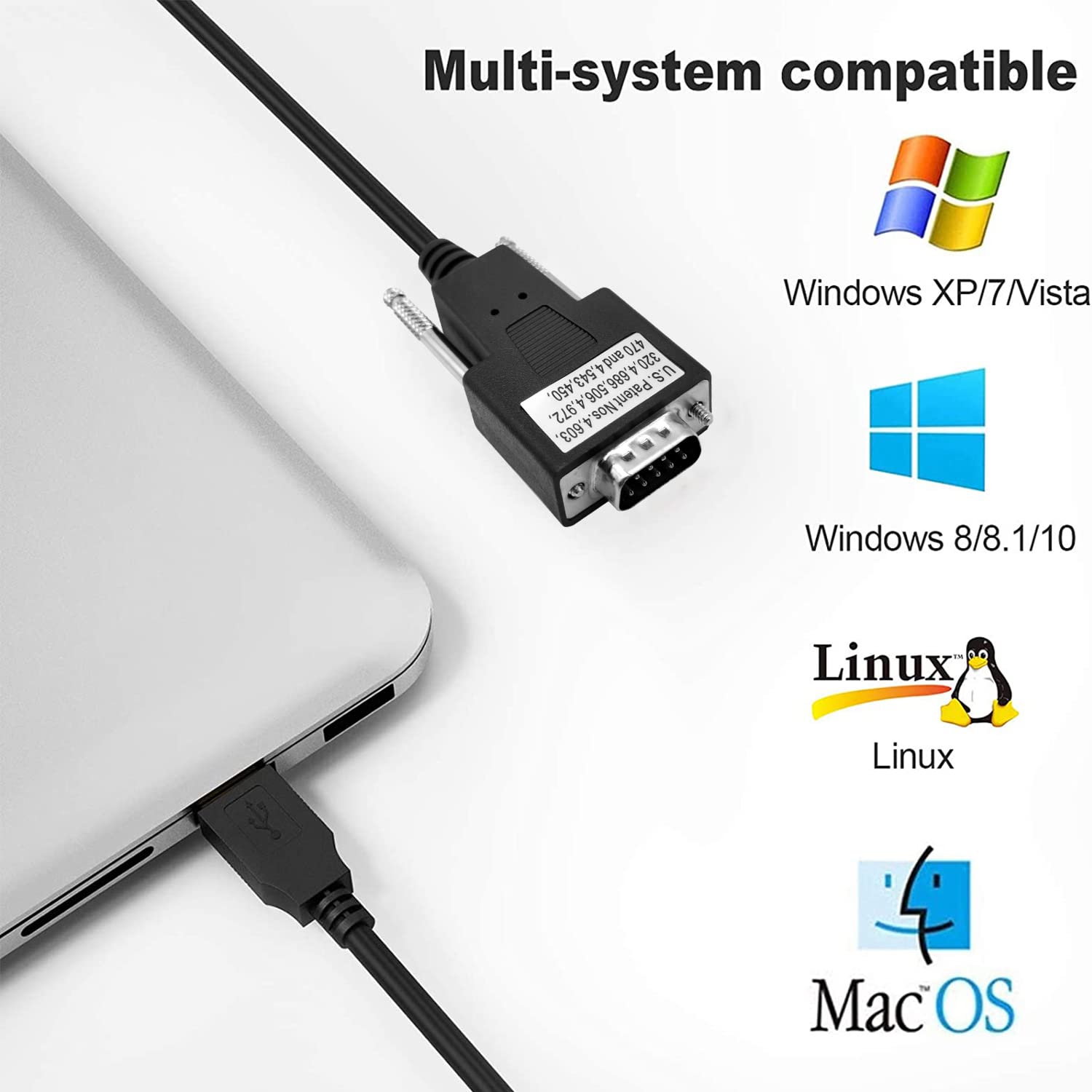USB To RS232 DB9 Female Serial Adapter Cable For Windows 10 8 7 Mac Linux Modem (WR-232-Y10)