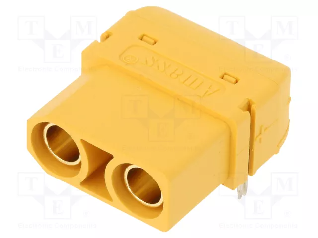 AMASS XT90 Female DC Power Connector Socket 2-Pin THT PCB Mount 40A 500V - XT90 PW -F.G.Y