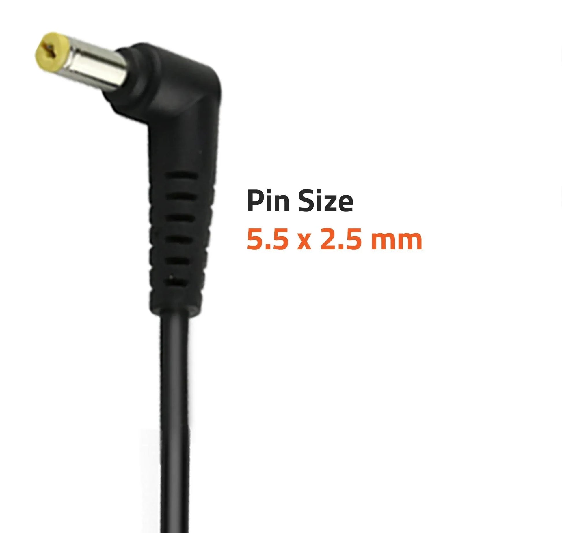 65W Compatible Laptop Adapter with (20V, 3.25A) 5.5mm x 2.5mm Pin for Lenovo HP Dell Asus Laptops (Power Cord Included)