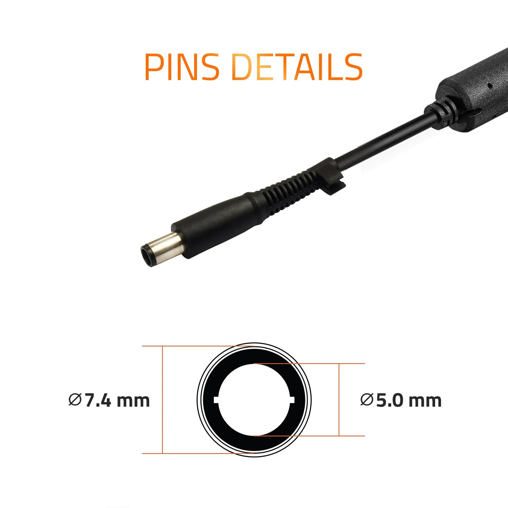 65W Laptop Adapter Compatible for HP (18.5V 3.5A) 7.4mm x 5.0mm (Power Cord Included)
