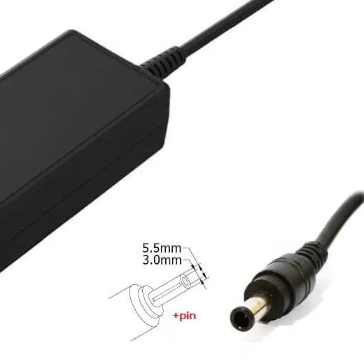 65W Laptop Adapter Compatible for HP (19V 3.16A) 5.5mm x 3mm (Power Cord Included)