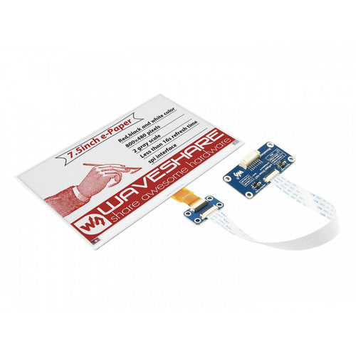 7.5inch E-Ink display HAT for Raspberry Pi 800x480 3-color SPI - Waveshare