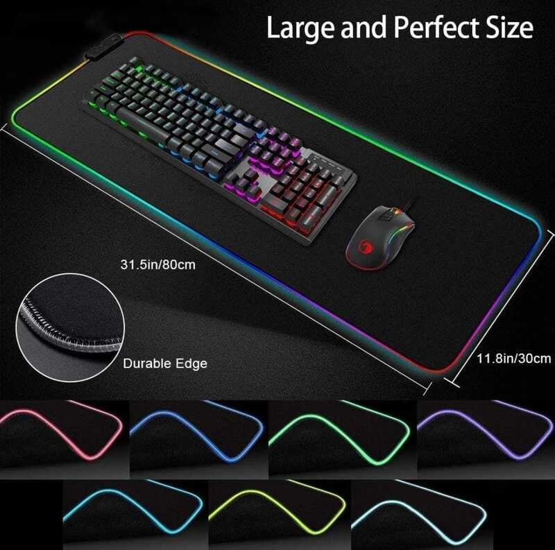 RGB354 Mouse Pad For Large Extended Desk Pad Mat with 14 Lighting Modes