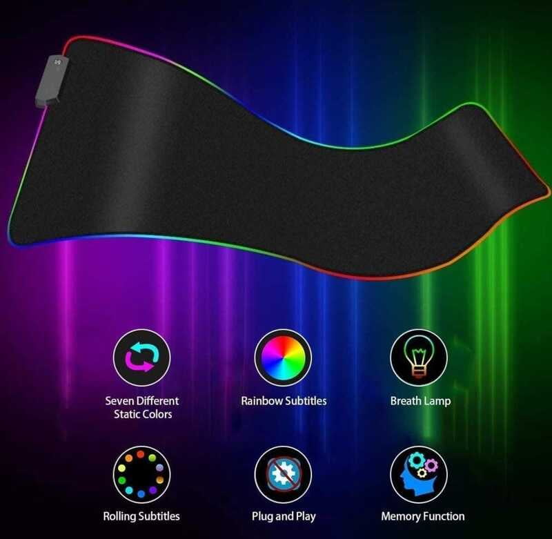RGB354 Mouse Pad For Large Extended Desk Pad Mat with 14 Lighting Modes