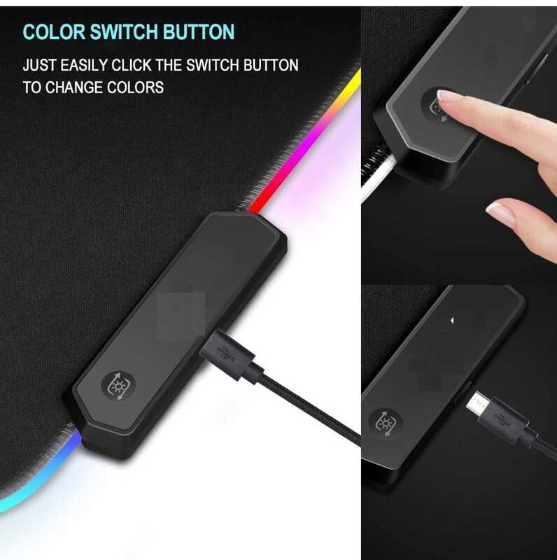 RGB354 Mouse Pad For Large Extended Desk Pad Mat with 14 Lighting Modes