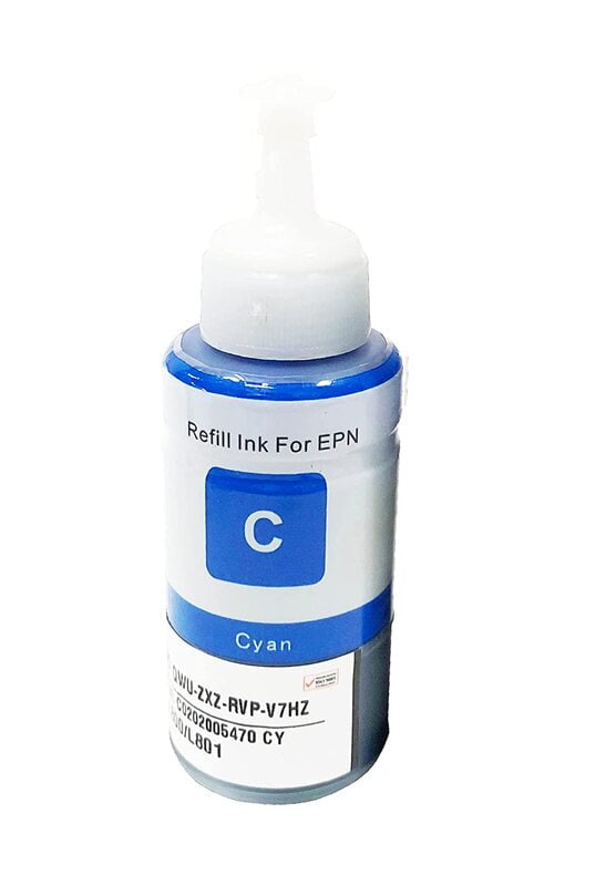 Refill Ink For Epson L800 L801 L805 L810 L850 L1800 Printer (Cyan)