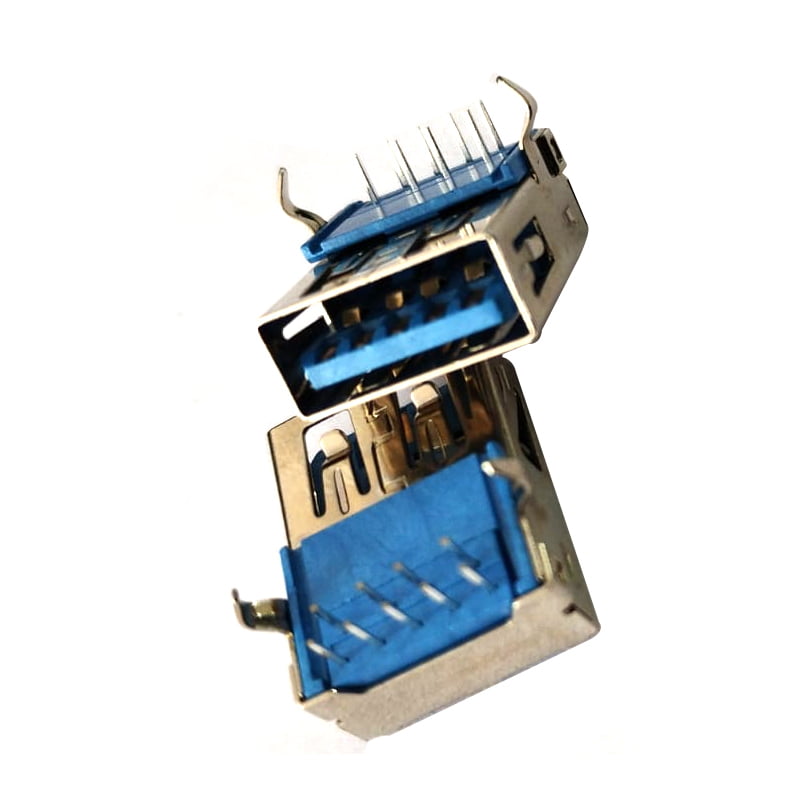 USB 3.0 Type-A Female Connector (SMD, 9 Pin, U321-091N-4BLRC19-F1)