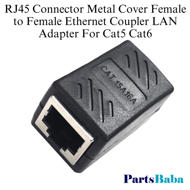 RJ45 Metal Cover Female-to-Female Ethernet Coupler LAN Adapter (Cat5, Cat6)