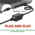 RJ45 Metal Cover Female-to-Female Ethernet Coupler LAN Adapter (Cat5, Cat6)