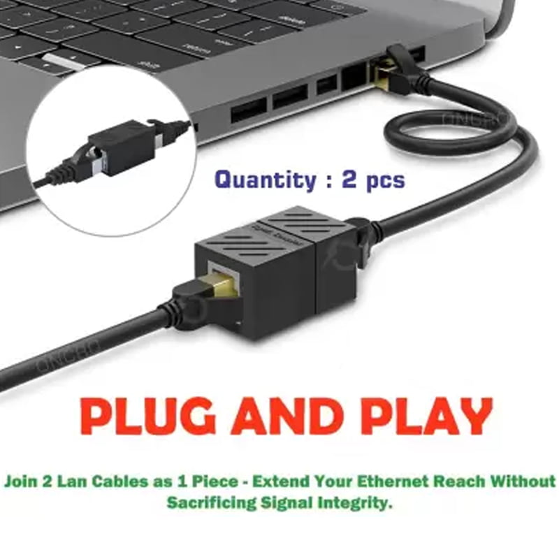 RJ45 Metal Cover Female-to-Female Ethernet Coupler LAN Adapter (Cat5, Cat6)