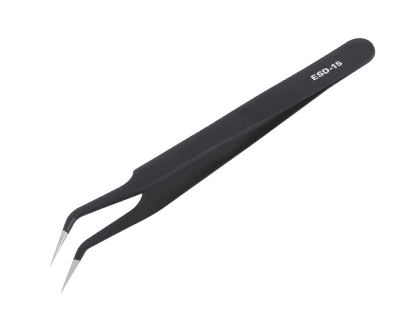 ESD-15 Fine Tip Curved Tweezers (Anti-Static) for Electronics