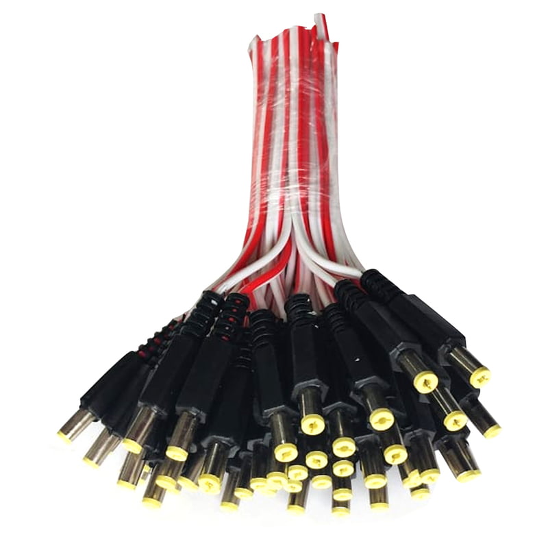 DC Cable For CCTV Camera (Red & Black) - Pack of 5