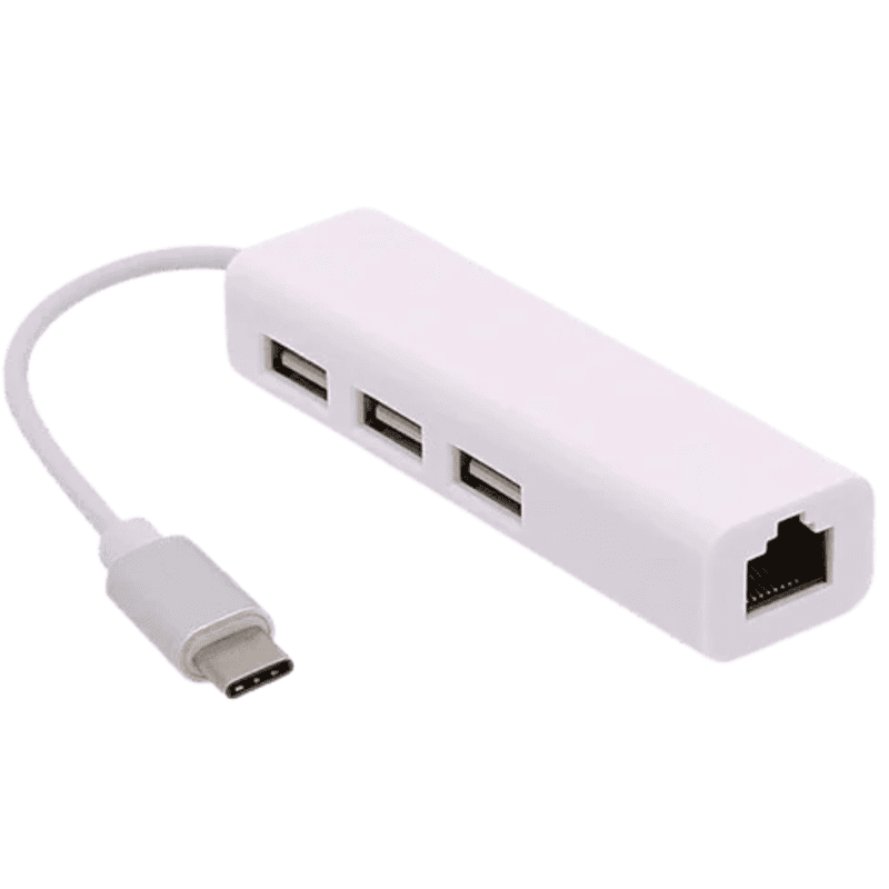 Type-C to LAN, 1 Port Ethernet Network with 3 Port USB HUB