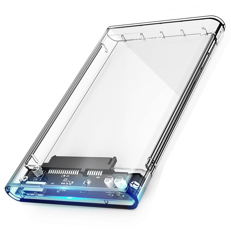 External Portable USB 3.0 to SATA Transparent Hard Drive Enclosure for 6cm (2.5 Inch) SATA HDD/SSD