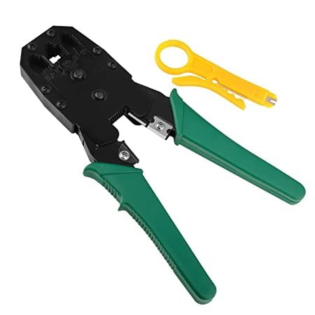 3-in-1 Crimping Tool for RJ45, RJ11, Cat5E/Cat6 LAN with Cable Cutter