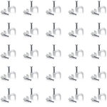 7MM Cable Clips with Metal Nails Heavy Duty Round Wire Fasteners for Wall Mounting (Pack of 25)
