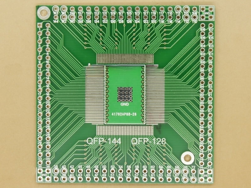 QFP/EQFP/PQFP/TQFP/LQFP/FQFP - 144/128 SMD Adapter PCB