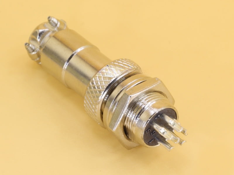 6P Metal Mini Round Shell Aviation Male and Female Circular Connectors GX12 - 12mm